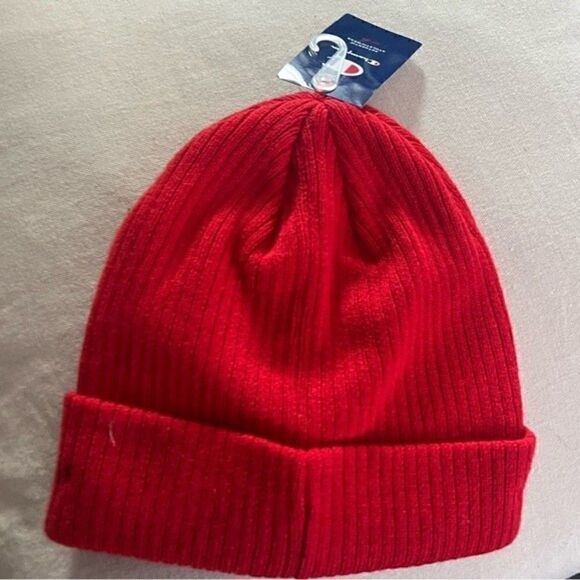 MENS Champion Men's Winter Beanie, Medium Red, cold winter Hat - Picture 4 of 7